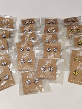 Plunder 21 Pc Sport  Enamel Stud Earrings